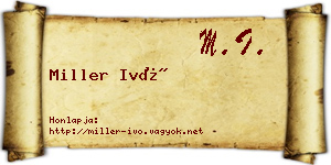 Miller Ivó névjegykártya